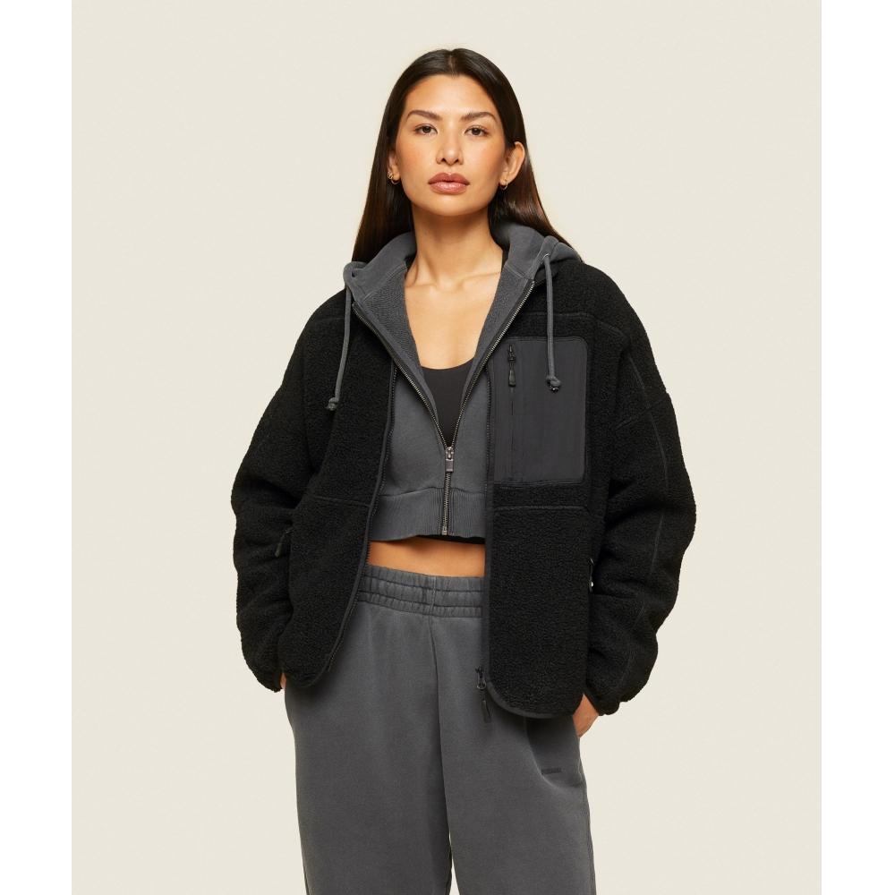 

Gymshark Everywear Zip Up Sherpa Jacket Black B2c2g Bcbf S