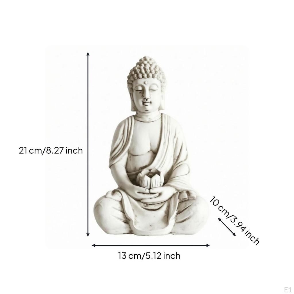 Buddha with Base Tranquil Statue Tabletop Decoration for Meditators, Buddhists,