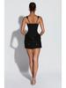 European & American Style Sequin Hip-hugging Waist-cinching Lace-up Short Skirt for Women