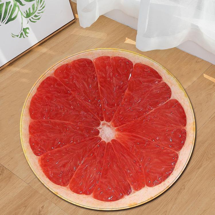 Round Carpet Fruit Orange Lemon Living Room Rug Bedroom Kitchen Entrance Doormat Yoga Mat Chair Cushion Home Decor Carpet