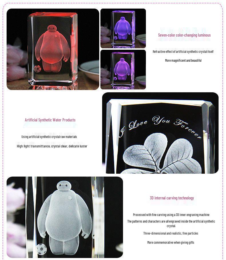 Romantic Rose Night Light: Crystal Ornament and Valentine's Confession Gift