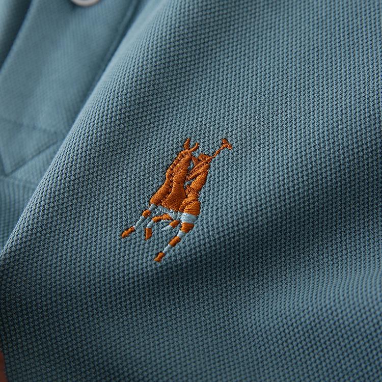 Ανδρικό Πικέ Βαμβακερό Πλεκτό Πόλο, Κοντομάνικο με Κεντητό γιακά που ανασηκώνεται, Casual Καλοκαιρινό T-Shirt (T2305)