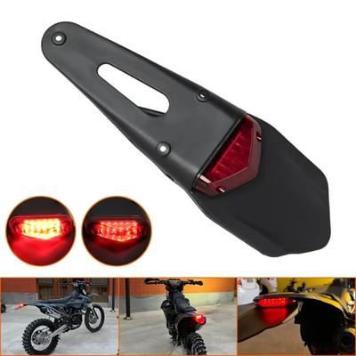 Universal 12V Motorcycle Rear Tail Light Brake Lamp with License Plate Bracket for Enduro Off-Road CRF YZ BETA RR