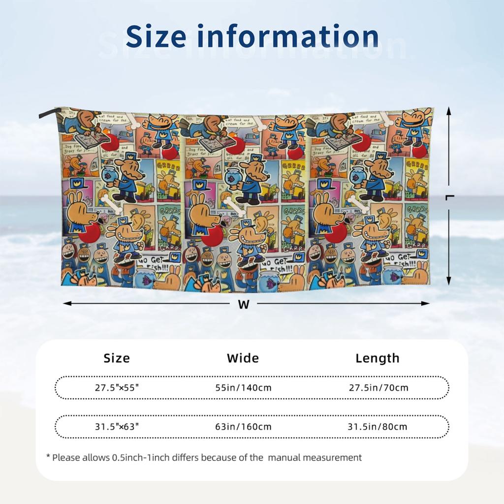 Dog Man Anime Cartoon Beach Towel Soft Microfiber Quick Dry Absorbent Quick Towels For Bath