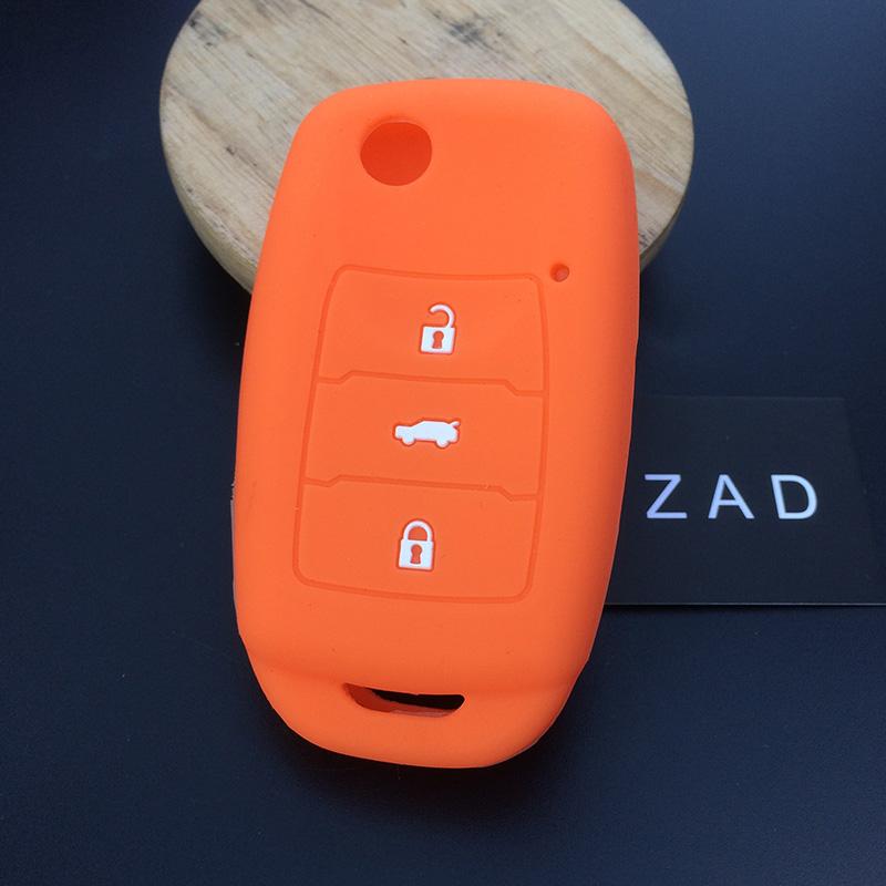 

ZAD silicone car key cover case skin holder set protector fob for Changan CS75 EADO CS35 RAETON CS15 V3 V5 V7 2button remote key помаранчевий
