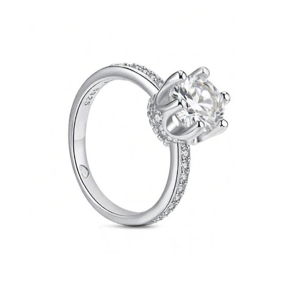 New Original 925 Sterling Silver Ring Love Heart Wishbone Moon Sun Rings Crystal Rose Gold for Women Wedding Gift Luxury Jewelry