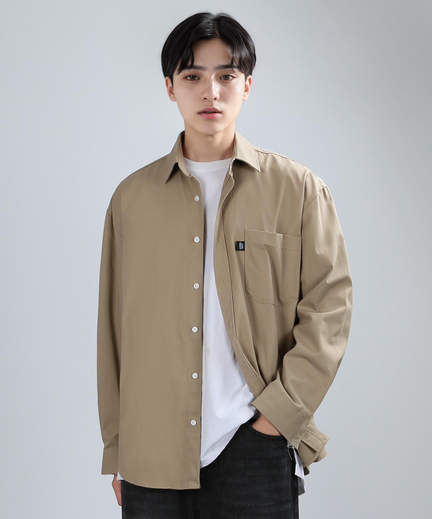 Johnny West Twill Step Shirt [Oversized] (Beige) 48