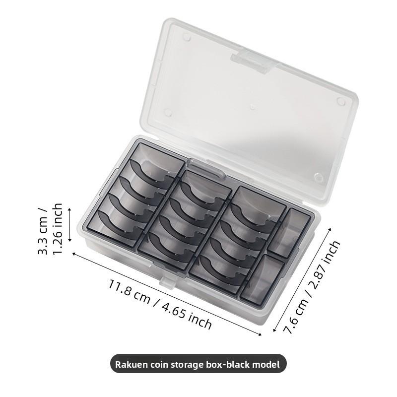 

1pcs Multifunctional Coin Storage Box With Blue Or Gray Inner Case For Collectible Coin Organization Home Office Accessory чорний