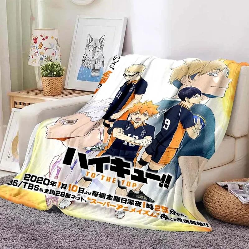 Coperte a Quadri Anime Pallavolo Haikyuu Decorazione Peluche Pile Corallo Coperte Morbide da Lanciare per Letto Viaggio Trapunta Manga Miya Atsumu