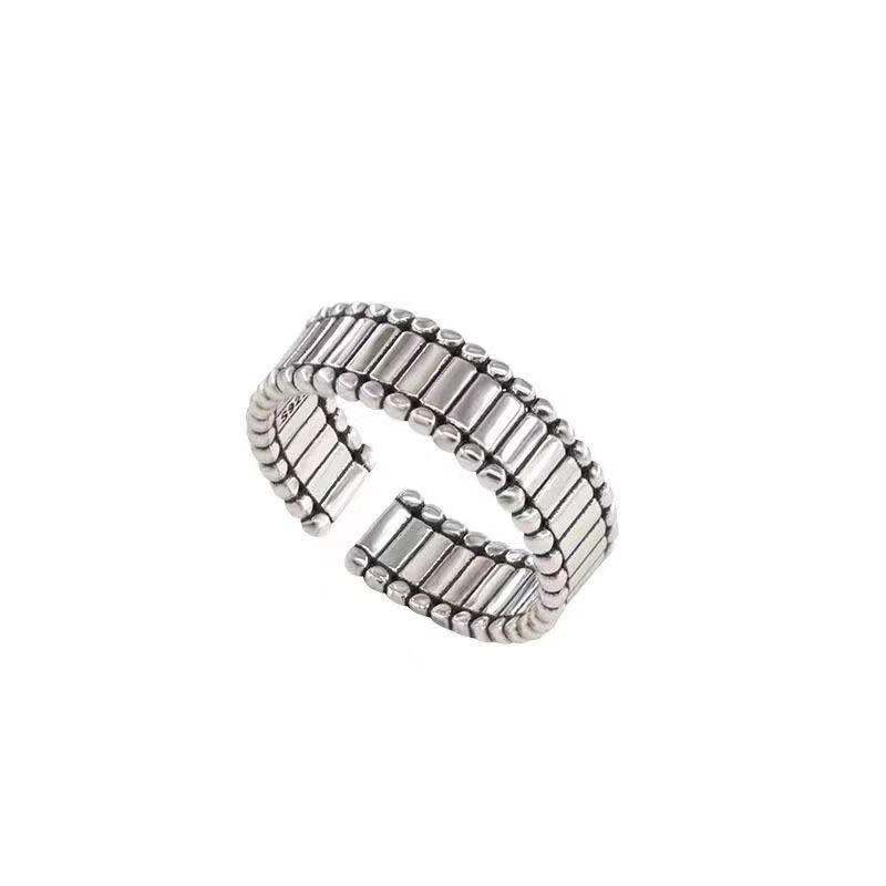 Enamel Checkerboard Ring Set, Irregular Mountain Peak, High Value, Niche, Unique Design, Personalized Open Index Finger Ring