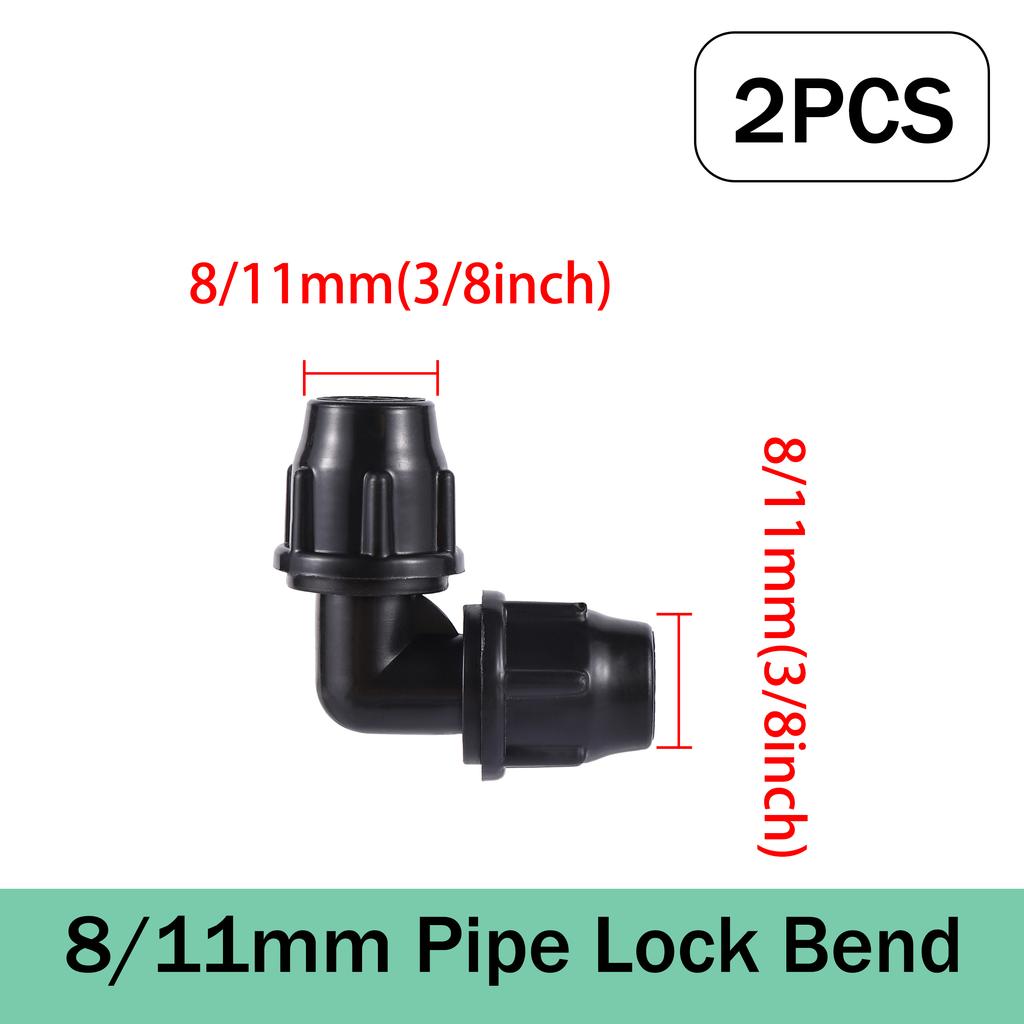 2pcs 3/4 Inch Faucet Adapter 8/11mm Locking Barb 3 Way T-Type Drip Hose Connection Fitting for Irrigation Spray Cooling System