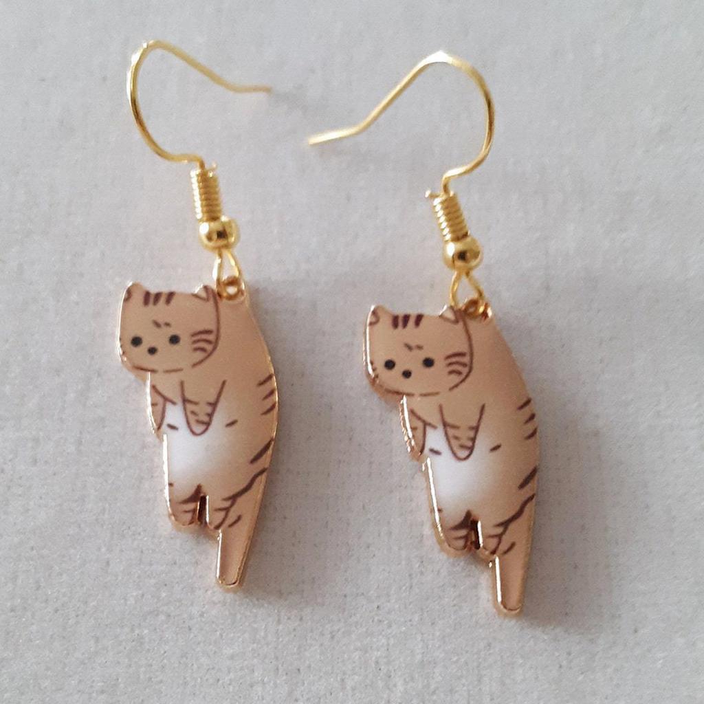 Cute Little Cat Ear Hook Cartoon Girl Flower Cat Earrings Sweet And Fresh Texture