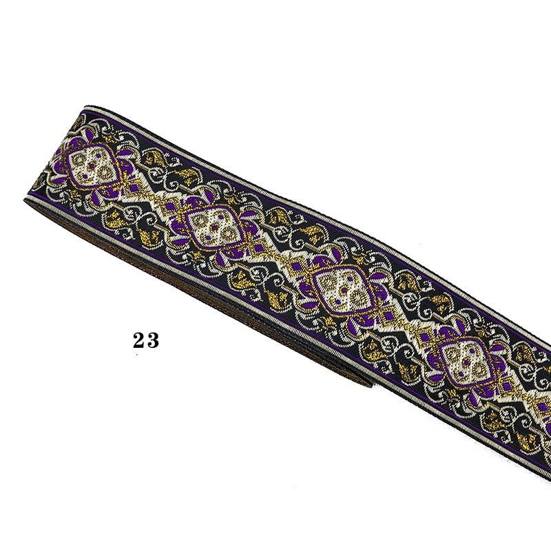 Cinta de Pasamanería Bordada Jacquard de Encaje Étnico para Adorno de Borde de Cuello de Vestimenta de Ropa Nacional Tradicional de Bricolaje de 5 cm
