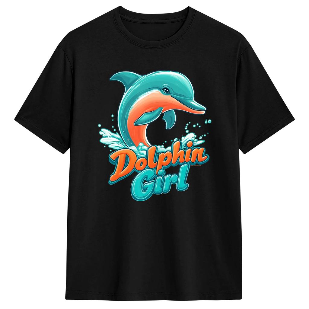 Dolphin Colorful Rainbow Oceanscape Tshirt Summer Streetwear Tshirts 100 Cotton Fashion Tshirt For Unisex Casual Clothes