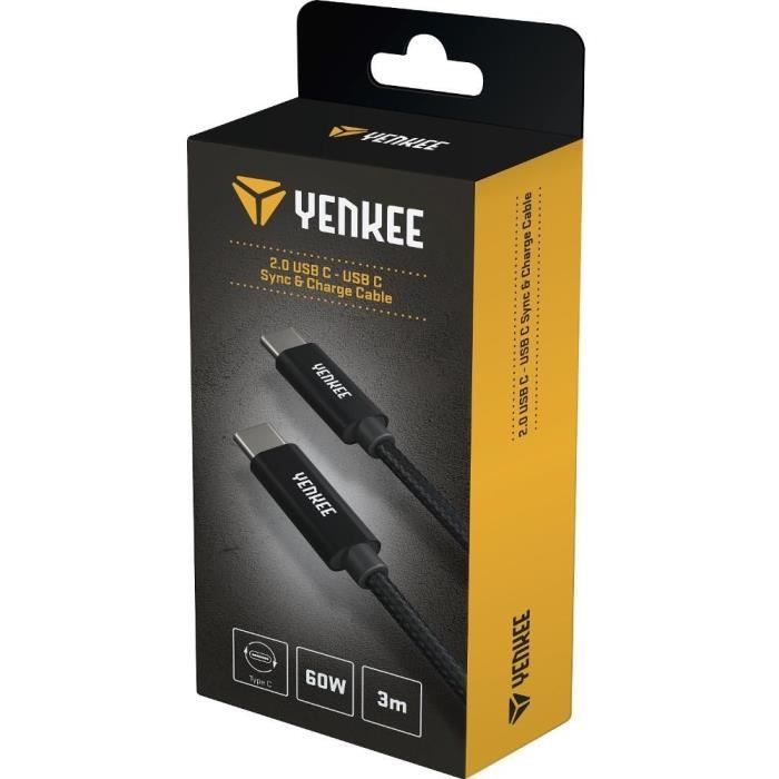 Câble USB-C 3m - YENKEE - YCU C103 BK