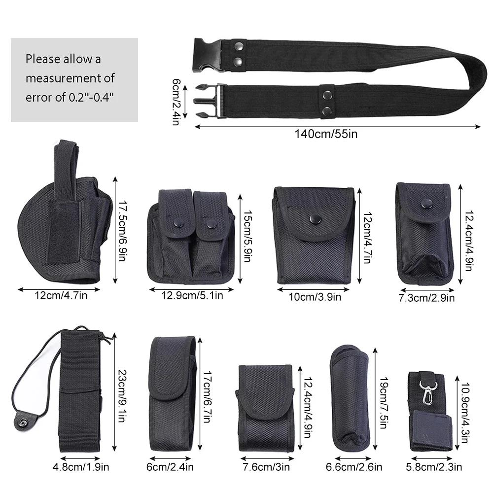 10In1 Tactical Security Duty Belts Multifunctional Gun Holster Flashlight Pouch Sets Utility Kit Belt Military Police Duty Belt
