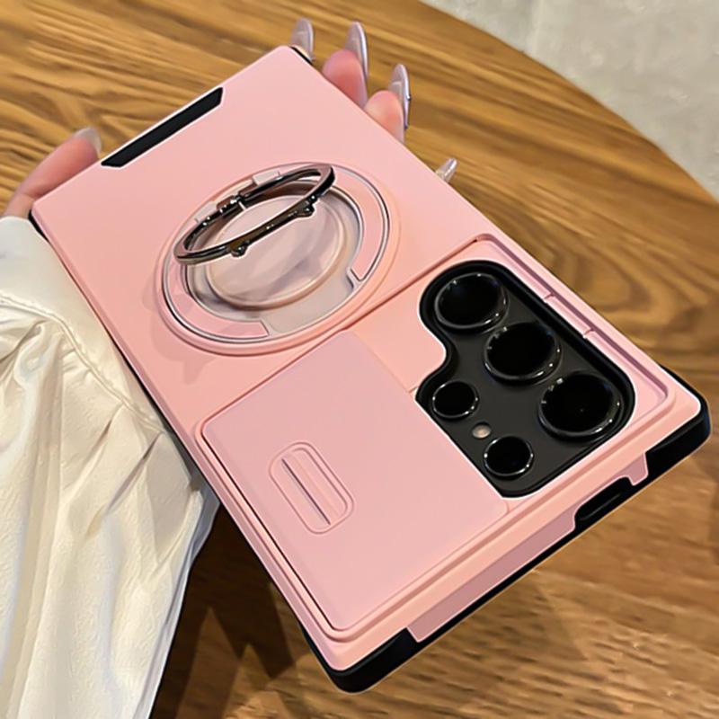360° Rotating Fold Metal Ring Stand Case For Samsung S26 Ultra S24 Plus S23 FE S22 S21 S25 Camera Protection Hard PC Phone Cover