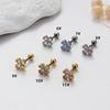Flower Stainless Steel Trade Puncture Screw Twisted Ball Ear Nail Ear Bone Nail Rod Thin Colored European and American Foreign