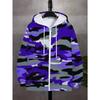 Camisa com zíper masculina 3D digital estampada moda tamanho grande solta confortável moletom casual tendência de rua moletom de moda