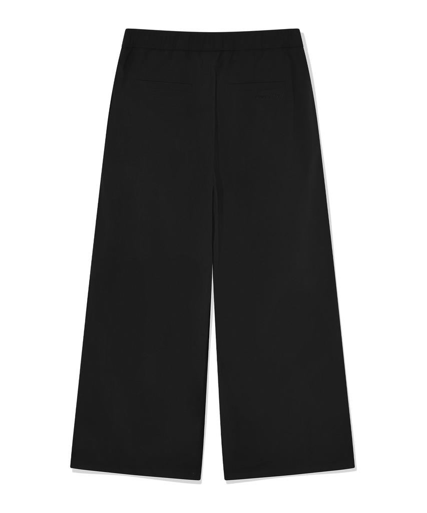 COVERNAT WOMAN Double-Pleat Elastic Waist Wide Pants Black