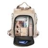 Embroidered Rhomboid Backpack Large Capacity Women's Commuter Bag Multifunctional Shoulder Bag