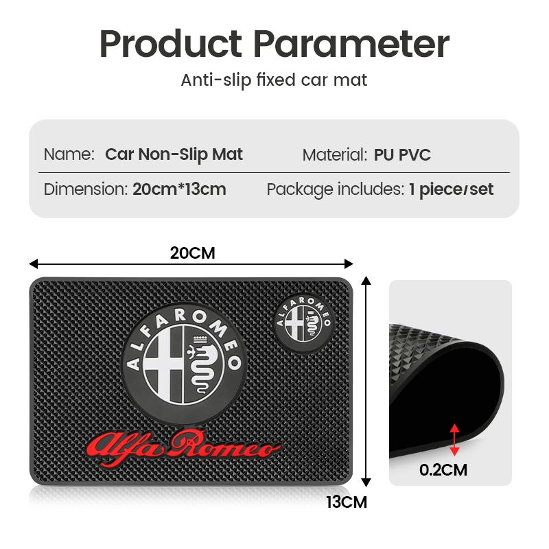 GMSBD1 Car Non-Slip Mat Auto Silicone Interior Dashboard Phone Anti-Slip Storage Mat Pads For Alfa Romeo Giulia Stelvio MiTo Giulietta