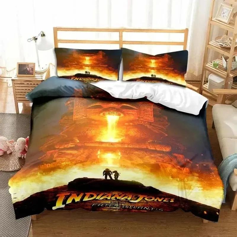 Indiana Jones L'Ultima Crociata Set Biancheria da Letto Elegante Singolo Matrimoniale King Size Camera da Letto Ragazzi Copripiumino Set Copripiumino Regalo