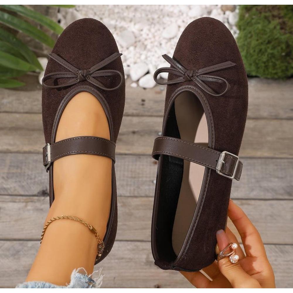 Large Size Flat Bottom Single Shoes for Women Butterfly Knot French Style Evening Mary Janes Casual Footwear Summer Season