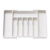 Upgraded Adjustable Plastic Cutlery Drawer Organizer Divided Storage Tray Space Saving Holder for Kitchen Knives Spoons Tableware