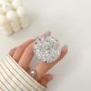 Mobile Phone Airbag Bracket Paste Type Retractable Round Sequin Glitter Small Fresh Desktop Bracket Watching Drama Women'S Models