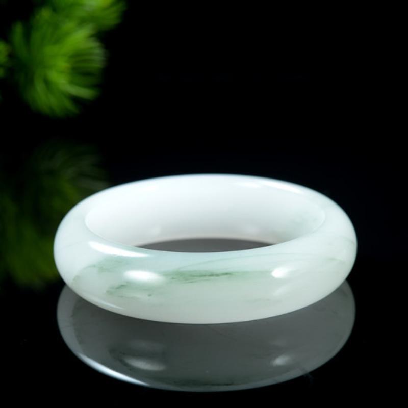 

Браслет из натурального нефрита Jinsi с изумрудом, модный браслет с изумрудом и подвесками, женский подарок 64mm