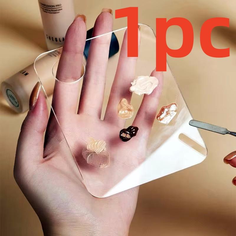 Acrylic Foundation Art Palette Square Heart-Shaped Cosmetic Liquid Mixing Plate Portable Makeup Blending Tool for Travel Daily