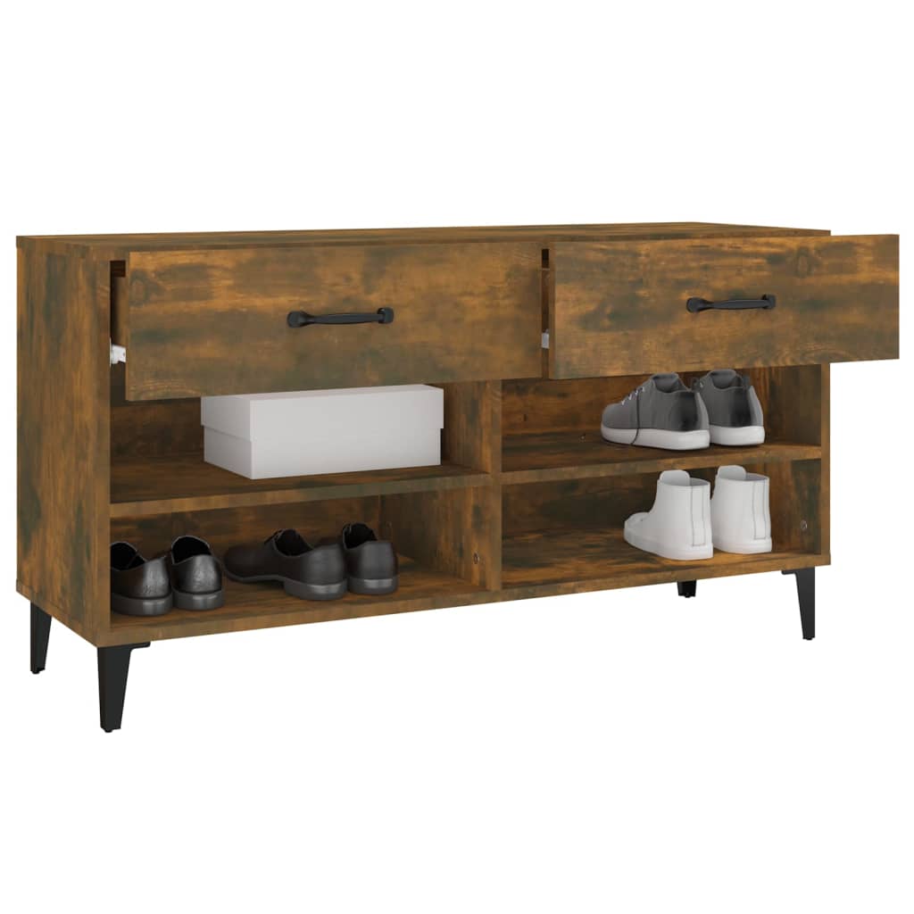 Shoe Cabinet Smoked Oak 102 x 35 x 55 cm Wood Based Panel