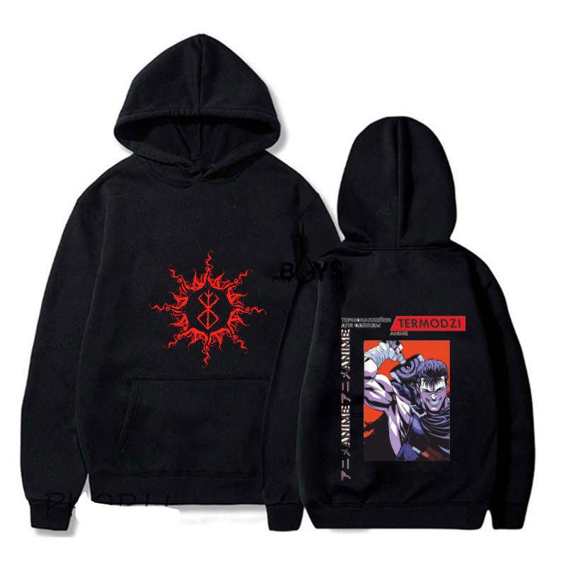 Japan Anime Berserk Guts Harajuku Hoodies Sweatshirt Gothic