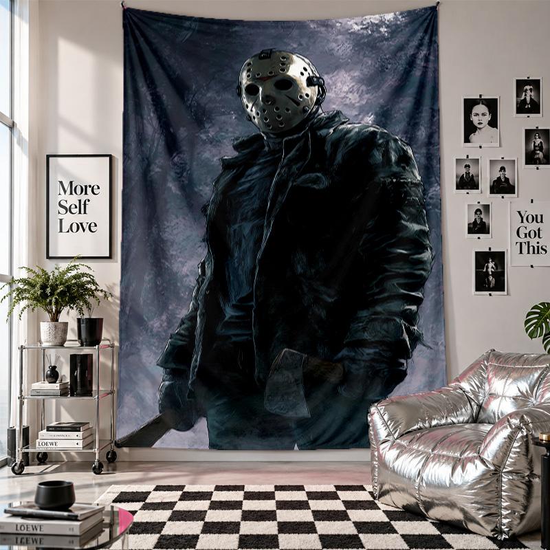 Wall TapestryFriday the 13th Jason Voorhees Art Hanging Cloth Decorative Background Cover for Room Decoration