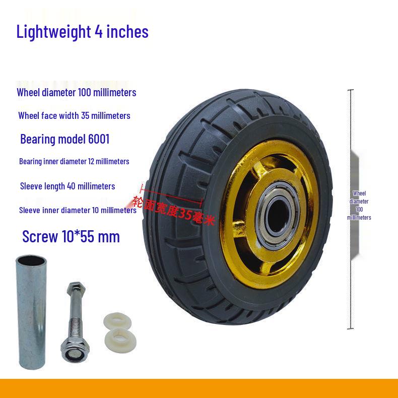 Silent Swivel Rubber Casters for Light To Heavy Duty: 3-8 Inch