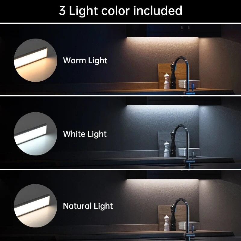 LED Motion Ultra Thin Sensor Nachtlicht Stufenloses Dimmen Kabelloses USB Unter Fernbedienung Schrank Lichter