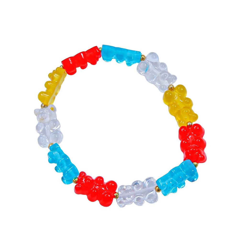 Candy Color Resin Bear DIY Jewelry Accessories: Bracelet, Earring, Keychain Pendants