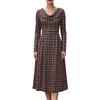 Autumn and Winter European and American New Women's Clothing Plaid Long Dress Printed Women's Clothing Dress Women