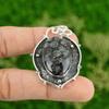 Daughters Day Sale 925 Silver Oval Black Fossil Coral Stone Wife Bezel Pendant