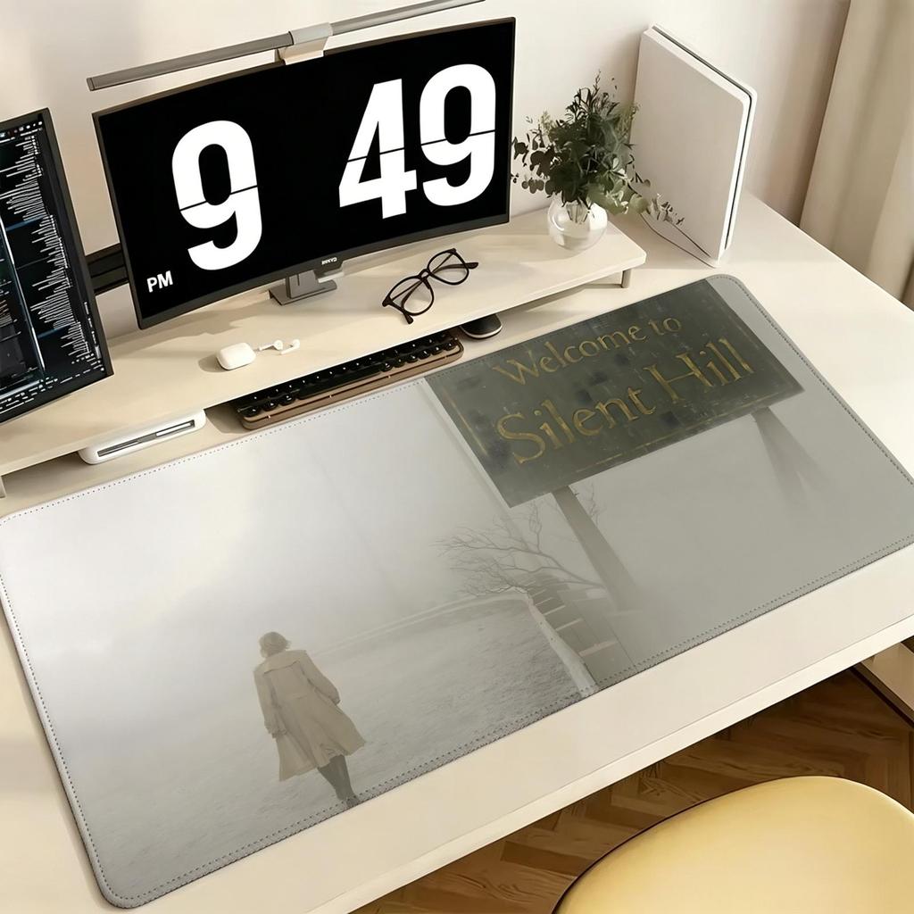 Mauspad Pro ESports XXL Gaming-Mauspad Extra Groß Rutschfest Genähte Kante Tastatur Laptop Schreibtischmatte Für PC-Gamer Silent Hill