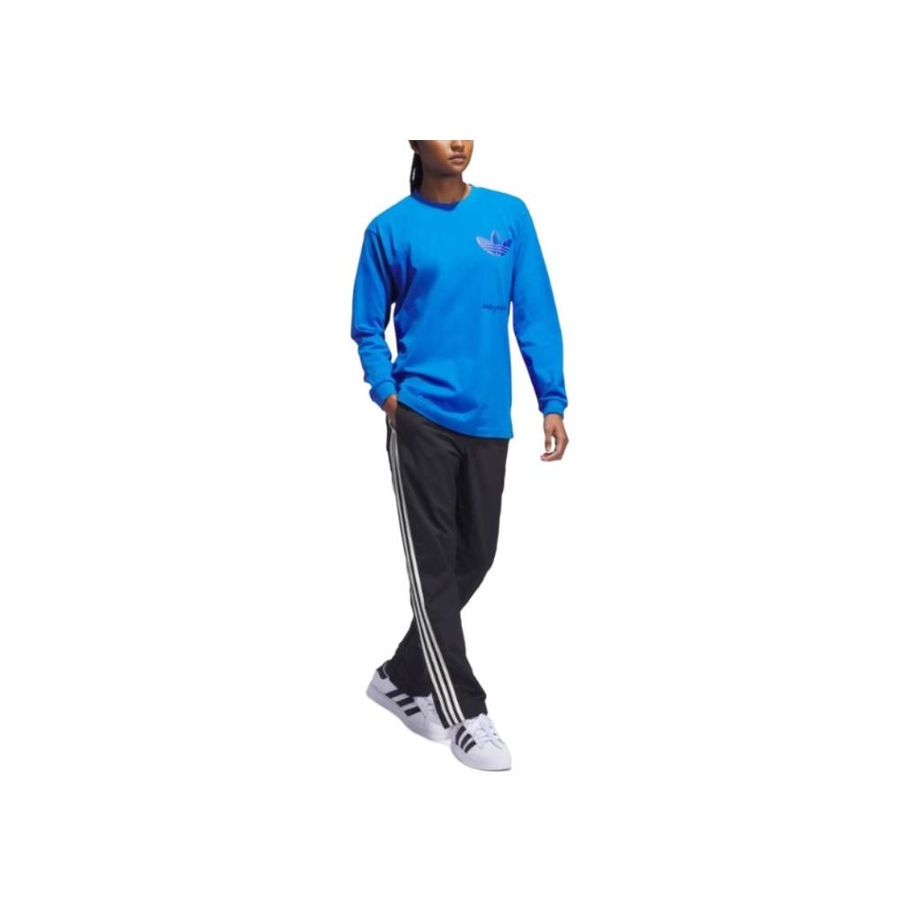 Adidas X Hoop York City Co-Branded Casual Outdoor Long-Sleeve Pullover With Dropped Shoulders Unisex Tops Blue IT4985