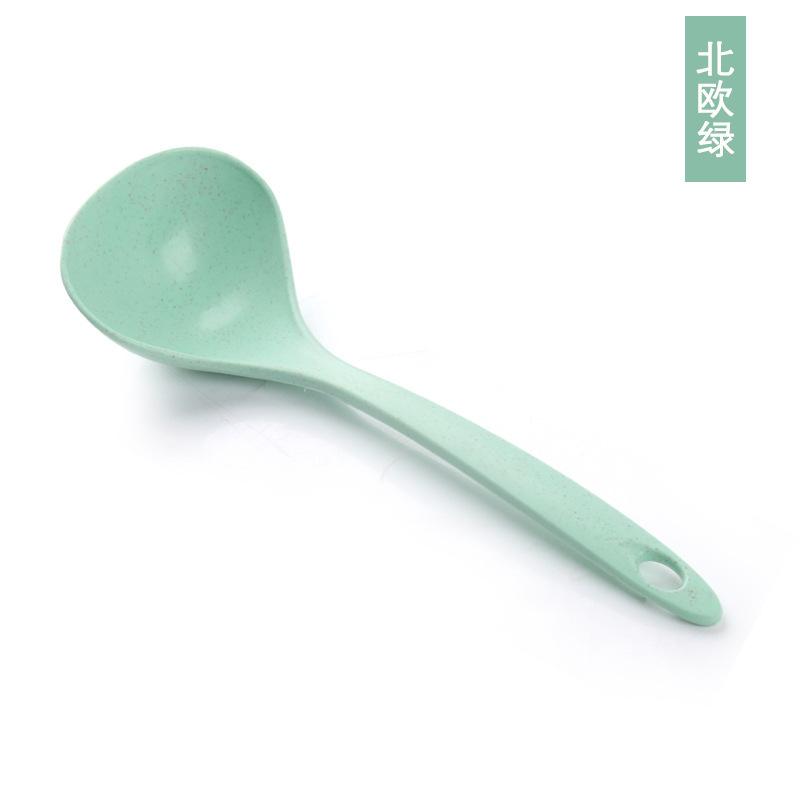 4 Colors Long Handle Soup Spoon 1pcs Dinner Scoops Wheat Straw Large Porridge Spoon Tableware Dinnerware Kitchen Cooking Tool