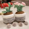 Simulation rose flower pot doll plush toy flower doll home living room ornament decorative ragdoll doll