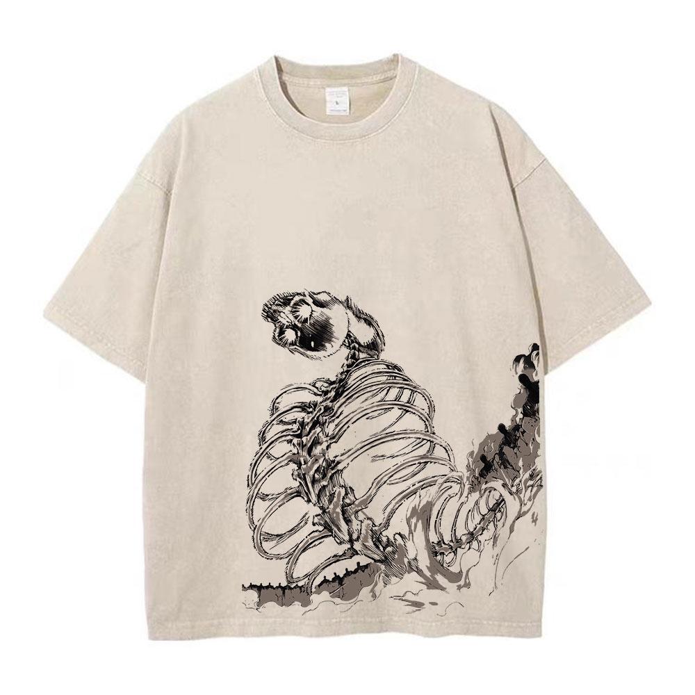 2025 Anime Attack on Titan Trička Vintage Prané Tričko Harajuku Oversize Bavlněné Tričko Bavlna Móda Streetwear Unisex Top