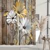 4Pcs Beautiful Flowers Pattern Shower Curtain Set with Non-Slip Bath Mat, Toilet Lid Cover, Contour Rug & 12 Hooks, Bathroom Decor