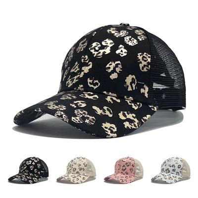 E-commerce New Printed Baseball Cap Summer Breathable Splicing Ponytail Mesh Hat Men's and Women's Outdoor Sunscreen Visor