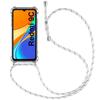 Protective Case - E.F.CONNECTION - Redmi 9C - Flexible Shockproof Gel - Transparent-White - Lanyard Included
