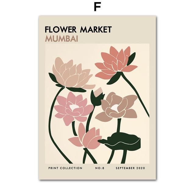 Abstract Las Flores Athens London Flower Market Wall Art CanvasPosters  Painting And Prints Wall Pictures For Living Room Decor
