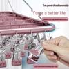 Aluminum Alloy Windproof Sock Drying Rack with Multi-Clip and Stainless Steel Underwear Hanger